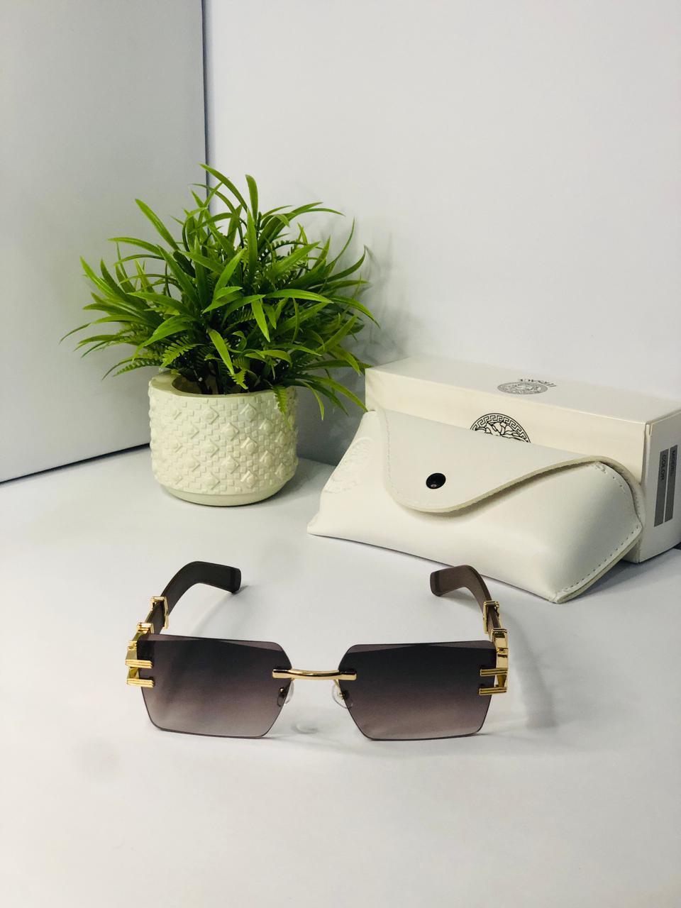 Gold & Ebony Rimless Rectangles