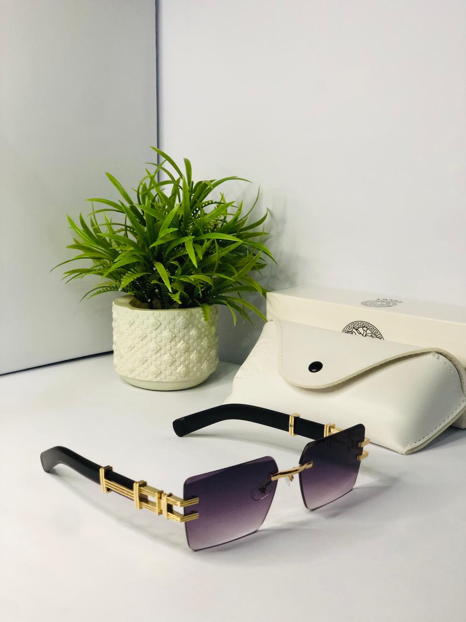 Gold & Ebony Rimless Rectangles