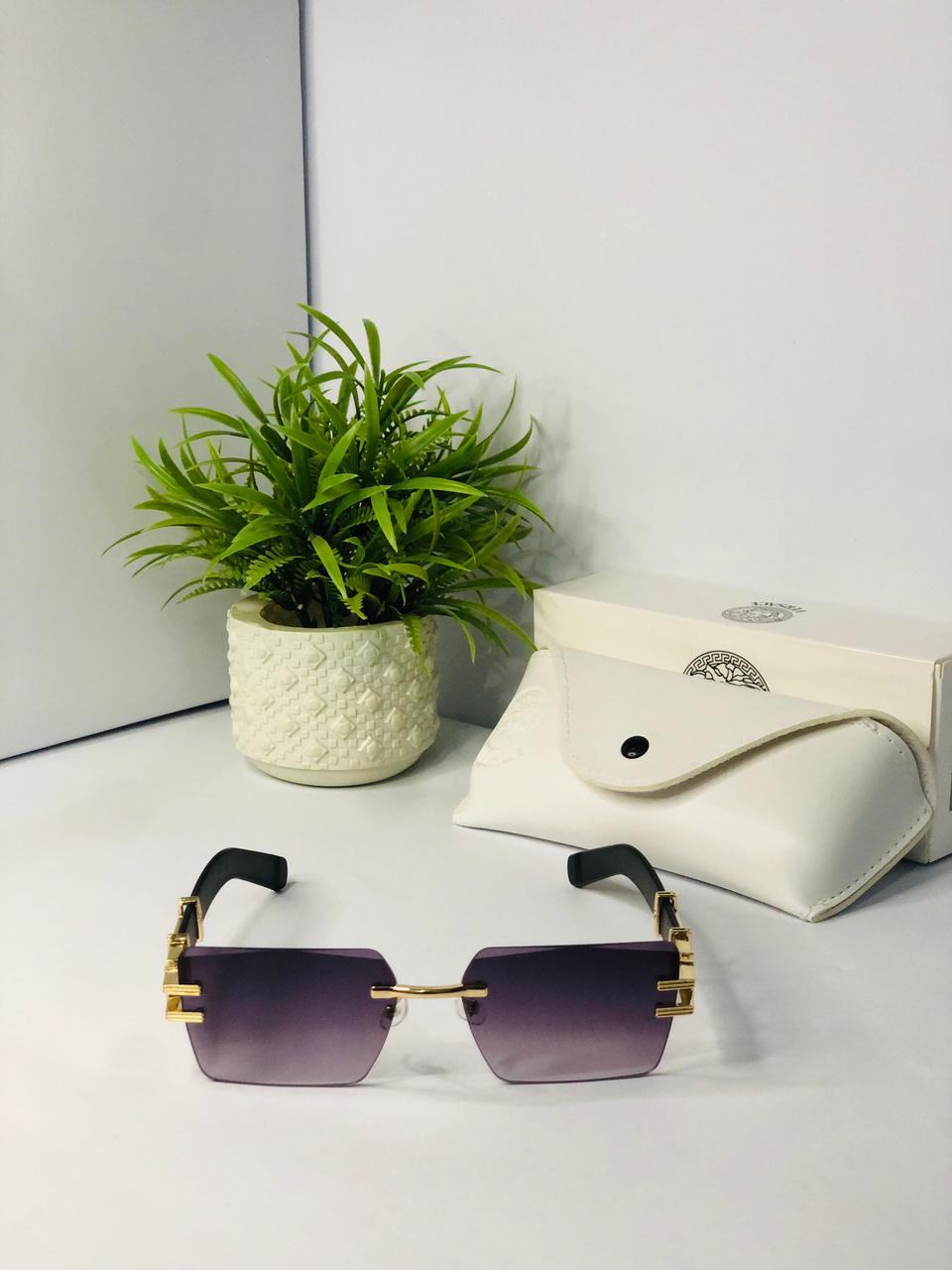 Gold & Ebony Rimless Rectangles