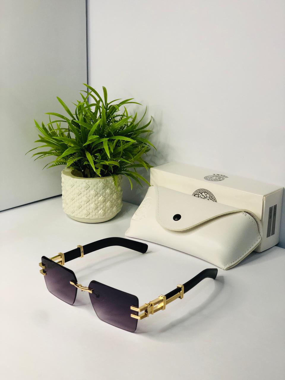 Gold & Ebony Rimless Rectangles