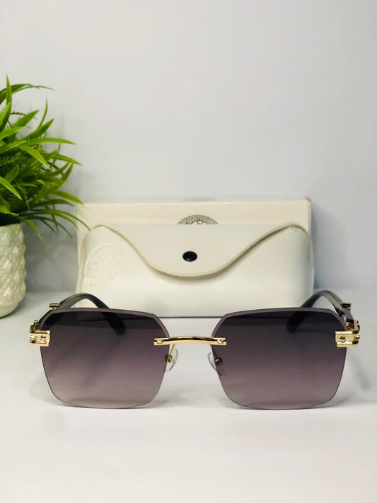 Versace Rimless Rectangular Sunglasses.